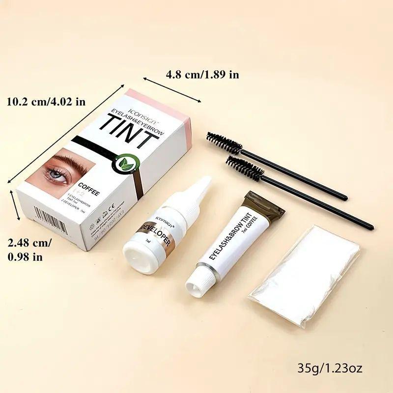 Brow and eyelash dye set, waterproof, sweat resistant, long-lasting, easy to operate and understand, fast coloring and high color development