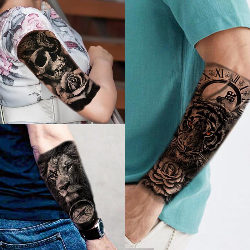 Creative Animal & Flower Pattern Temporary Tattoo Sticker, 68pcs set Fake Tattoo Sticker, Body Art Decoration for Men & Women