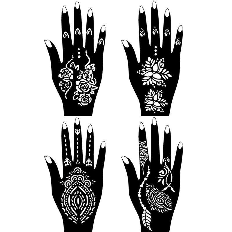 Temporary Tattoo Kits 5 Inks 102 Stencils, Henna Tattoo Kit with Mandala Stencils Semi Permanent Tattoo Markers Makeup Cosmetic