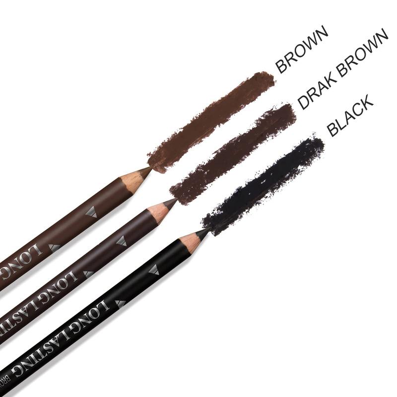 12 Pcs Dark Brown Eyebrow Pencil Eyeliner Makeup，Soft Textured，Easy to Color，Waterproof，Long Lasting Eyebrow Tint Pen for Fills in Sparse Areas and Gaps Create a Natural Eye Brow