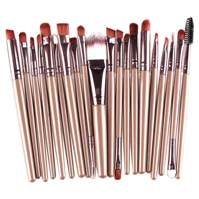 20 Pcs Pro Makeup Set Powder Foundation Eyeshadow Eyeliner Lip Cosmetic Brushes (Black+Green)