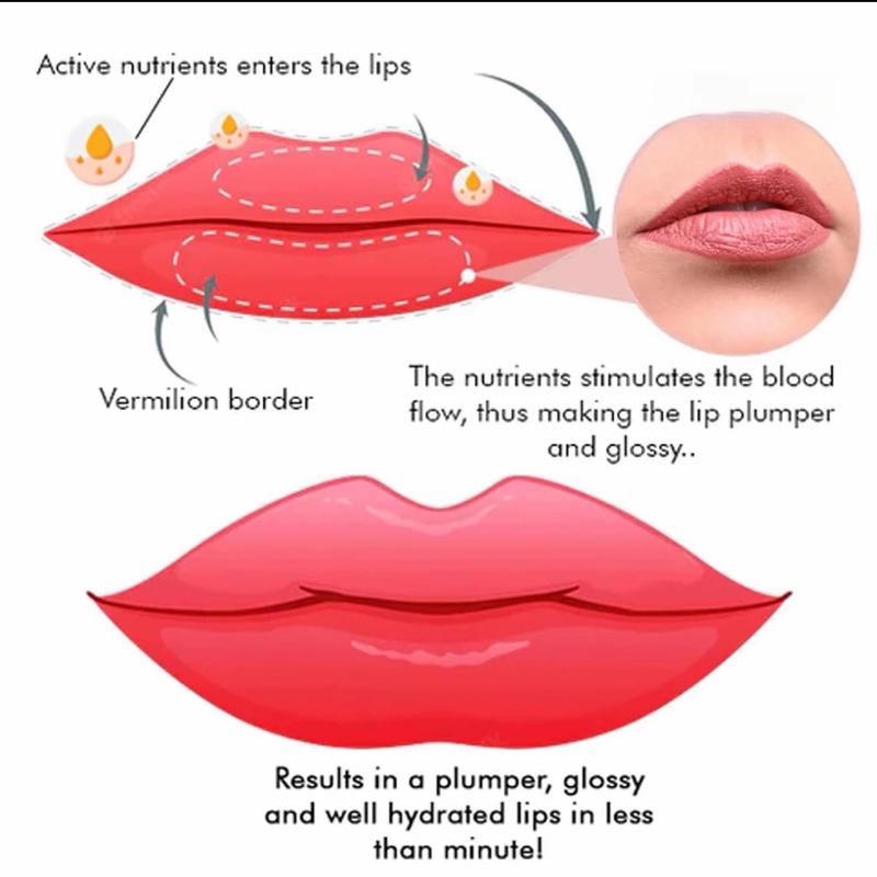 Plumper Glossy Lipstick, Lifter Gloss, Volumizes, High-Shine, Plump& Pout Peppermint Oil Lipgloss Lip Plumper Cosmetic Lip Care