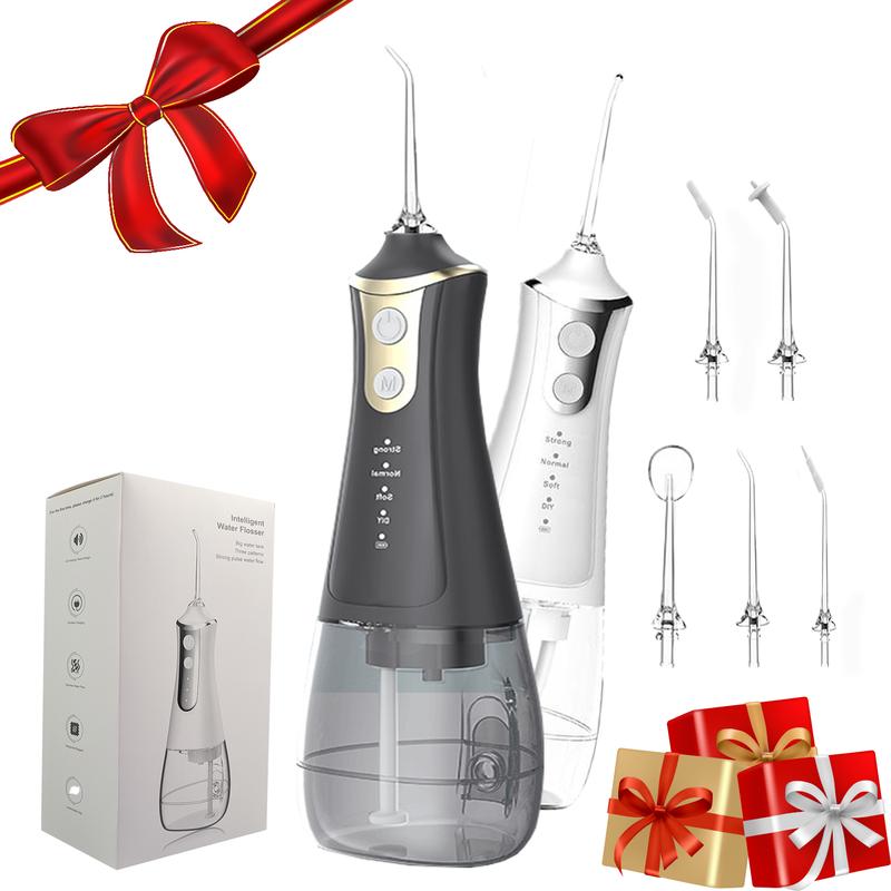 Christmas Gift - Electric Water Flosser for Women, Men, Portable Oral Irrigator with 5 Nozzles for Home & Travel, Waterproof Teeth Cleaner, 4 Modes Teeth Cleaning Tool for Home & Travel, christmas gift ideas Black Friday Deals tiktok shop store