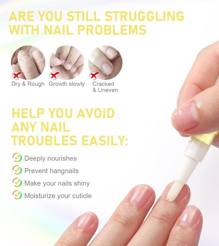 Nail Growth Oil - Moisturize, Strengthen, and Brighten Nails, Overall Healthy Nail Care Solutions, Nourishing Manicure, Cuticle Oil Pen, Nail Oil