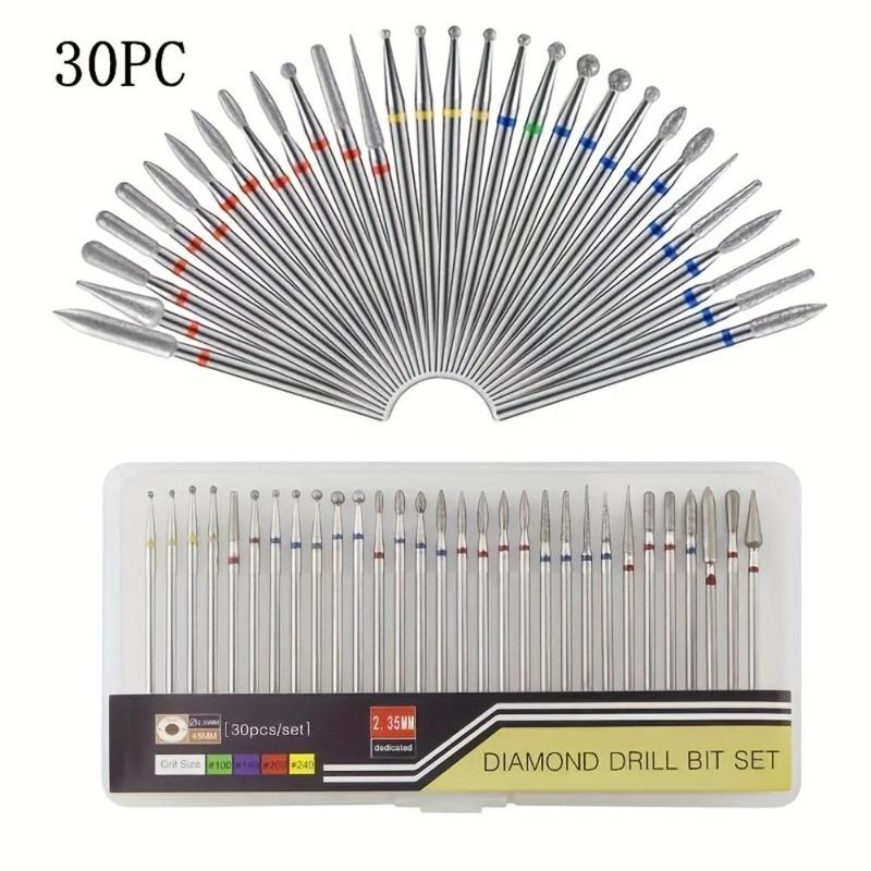 Nail Carbide Drill Bits Set, 30pcs set Professional Electric Rotary Manicure Machine Accessories, DIY Nail Art Tools