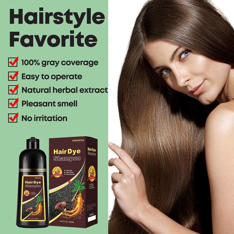 Blonde Brown Hair Dye Shampoo 3 in 1, Natural Hair Color，100% Gray Coverage, 10-15 mins, Paraben Free hair  color dark  brown black hair Haircare