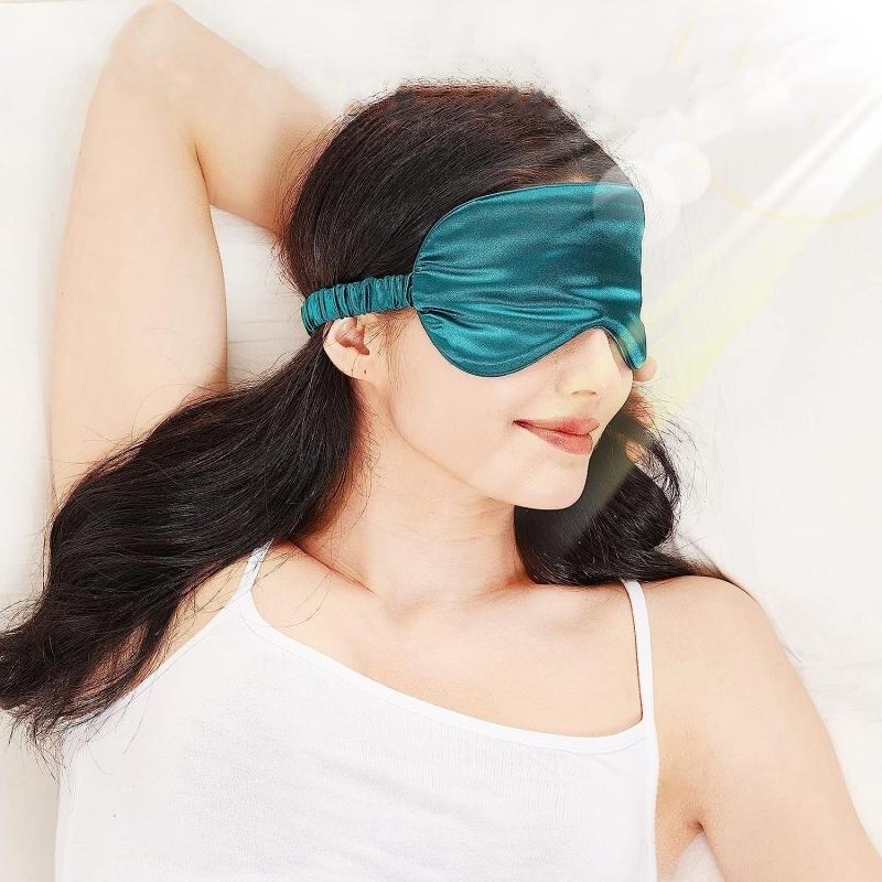 Soft Imitation Silk Sleep Mask, 1 Count Reusable Sleep Eye Cover, Soft Eye Mask For Sleeping Travel Yoga & Nap, Christmas Gift