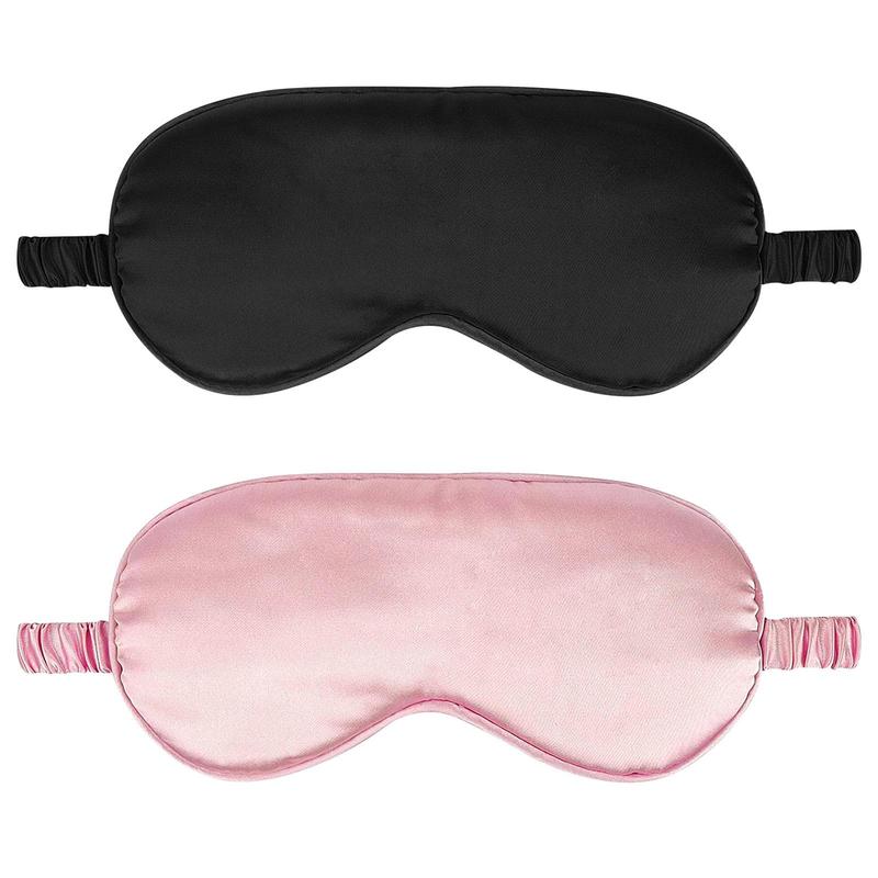 2pcs Satin Sleep Eye Masks, Elastic Blackout Eye Masks, Eye Covers For Travel & Nap