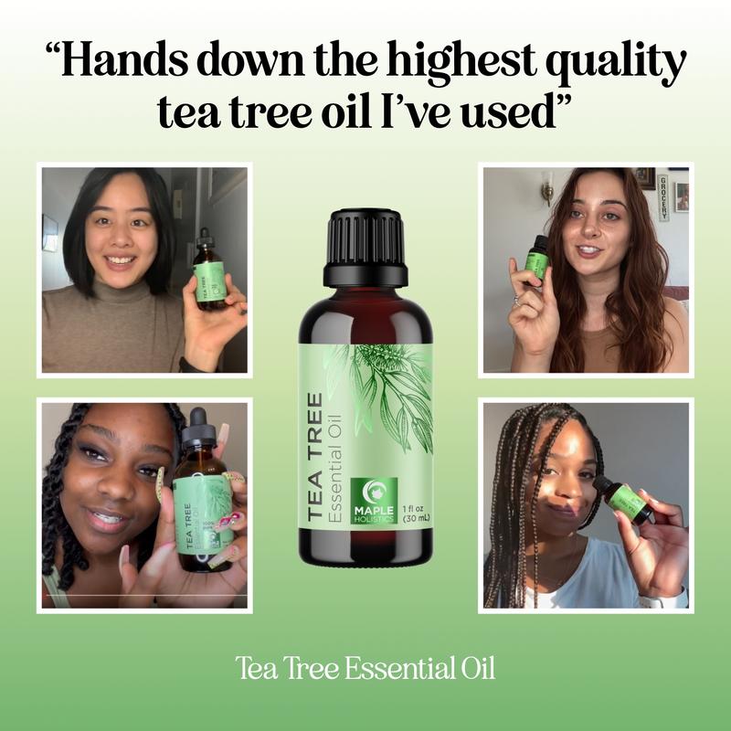 Maple Holistics Tea Tree Essential Oil for Hair, Skin, Nails and More Haircare Hydrating Moisturizer