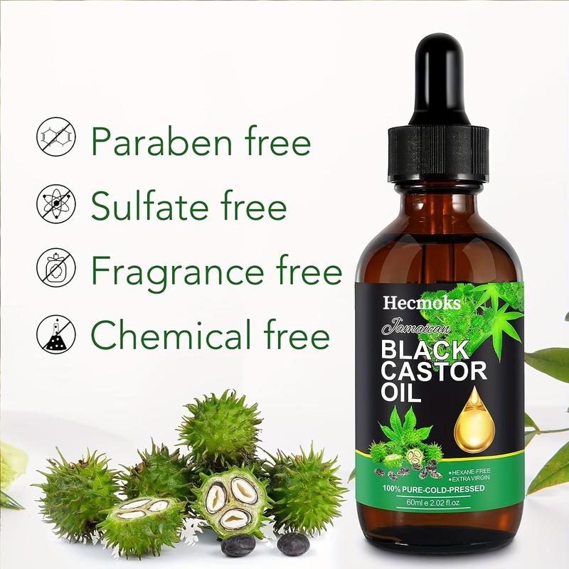 Hecmoks Jamaican Black Castor Oil, Cold Pressed, Thick. Available in 1-3 Bottles. Glass Bottle with Dropper. Sizes: 2.02fl.oz & 4.02fl.oz Haircare Organic