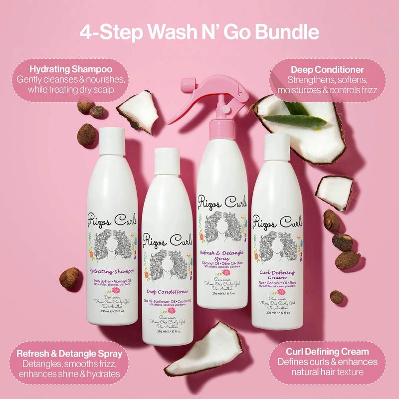 The Complete Rizos Curls 4-Step Bundle For Curly, Coily and Wavy Hair Gentle Nourishing Haircare