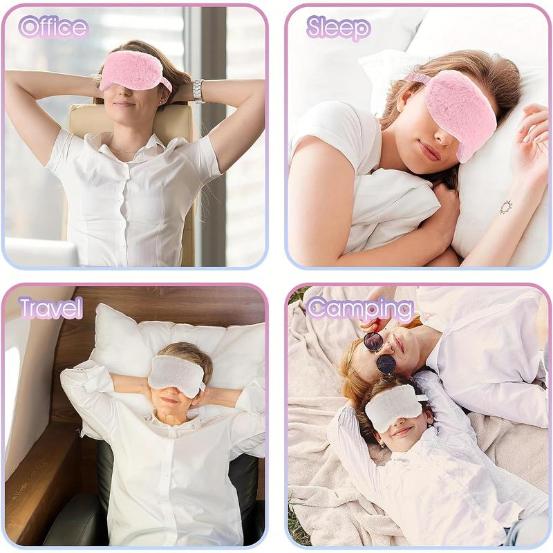 Sleeping Hair Care Set, 4 Counts set Soft Sleeping Eye Mask & Satin Sleeping Cap & Hair Ties, Hair Styling Accessories for Travel & Lounge, Christmas Gift