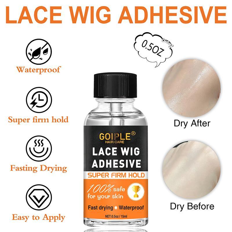 Wig Adhesive, Super Firm Hold Lace Glue for Wigs, Invisible Bonding, Fast Drying, Hair Care & Styling Product for Women and Men