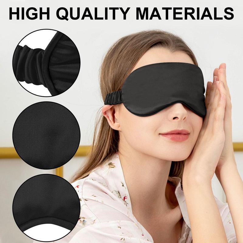 2pcs Satin Sleep Eye Masks, Elastic Blackout Eye Masks, Eye Covers For Travel & Nap