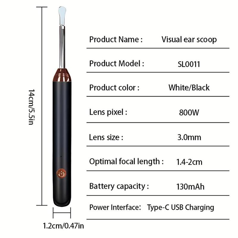 Electric Ear Wax Removal Tool, 1 Box Rechargeable Ear Cleaner with 4 Counts Ear Pick Heads, Waterproof Ear Wax Removal Tool, Gifts for Family