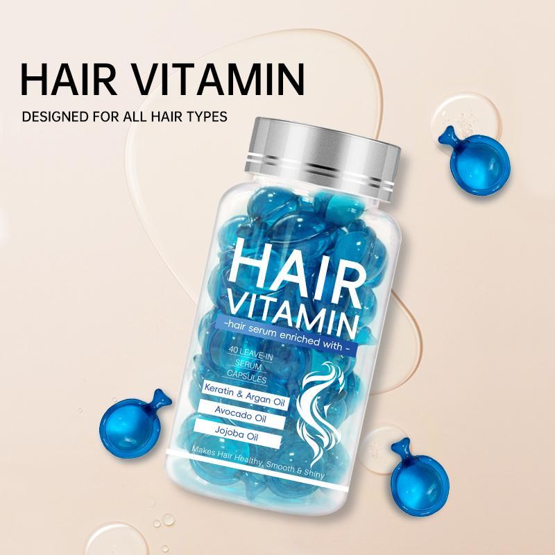 Hair Vitamin Capsule, 40pcs box Moisturizing Hair Serum for Women & Men, Deep Moisturizing Hair Care Product for Daily Use, Christmas Gift