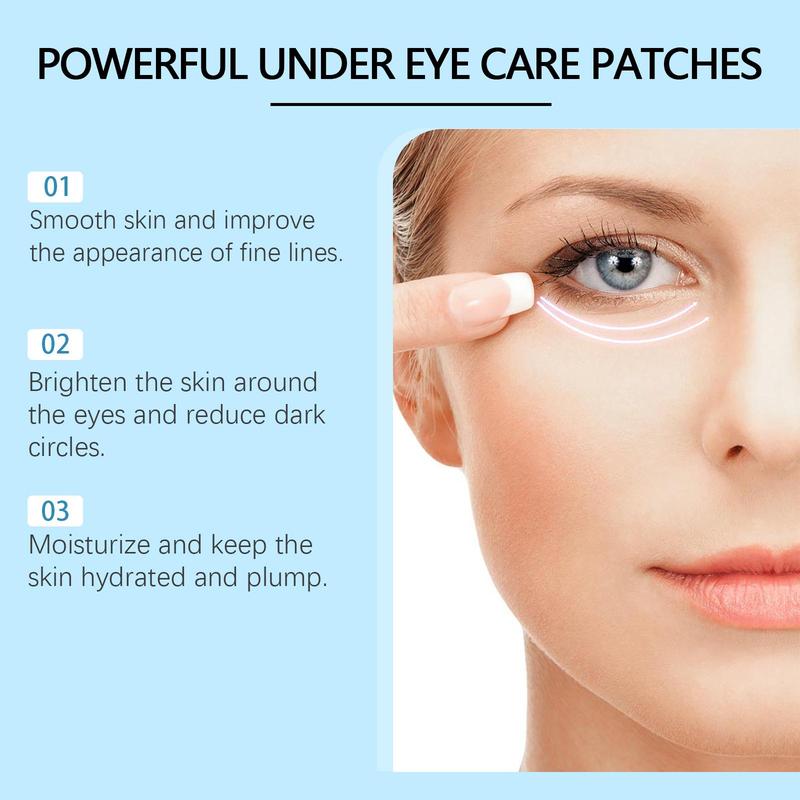 Hyaluronic Acid Eye Mask, 60pcs box Moisturizing Eye Mask, Eye Care Mask, Eye Skin Firming & Lifting Mask, Eye Care Product for Women & Men