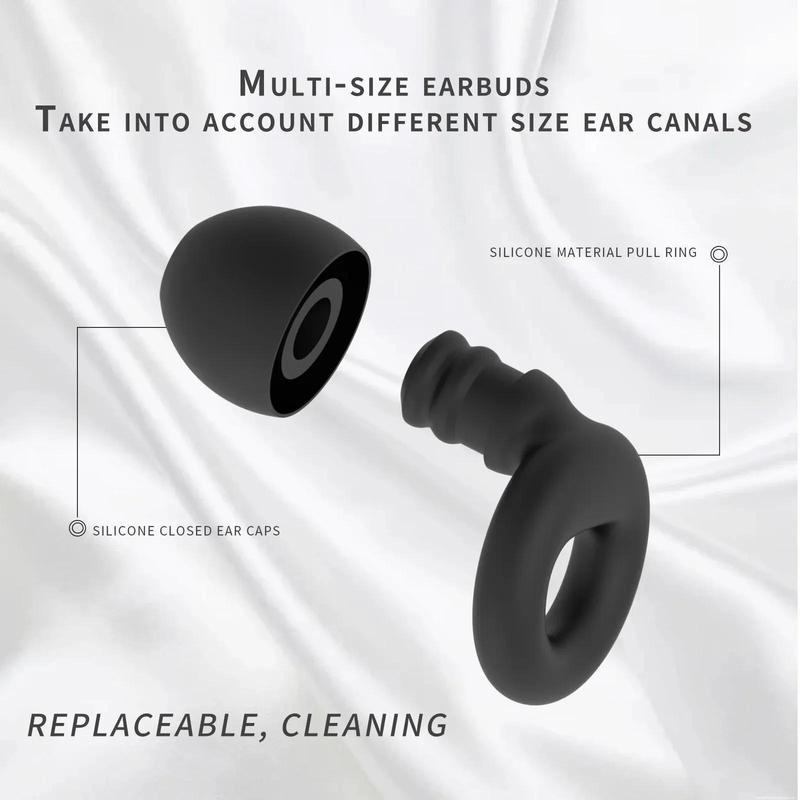 Silicone Ear Plugs with Box Reusable, 3 Pairs Ear Tips XS S M L For Swim, Work, Motorcycle, Sleep