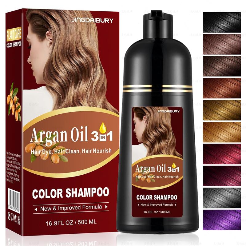 Cherry Brown Hair Dye Shampoo 3 in 1 with Argan Oil, Instant Hair Color Shampoo in Minutes, Salon-Quality & Long-Lasting Shampoo Hair Dye, Shampoo Para Canas Mujer, Easy to Use for Men Women 500ML Haircare