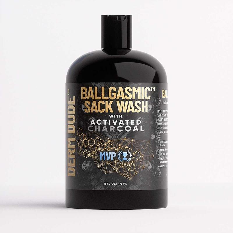 BallGasmic Ball Wash with Activated Charcoal – Men's Hygiene Cleanser, Coconut Scent, Aloe & Green Tea for Hydration and Skin Repair