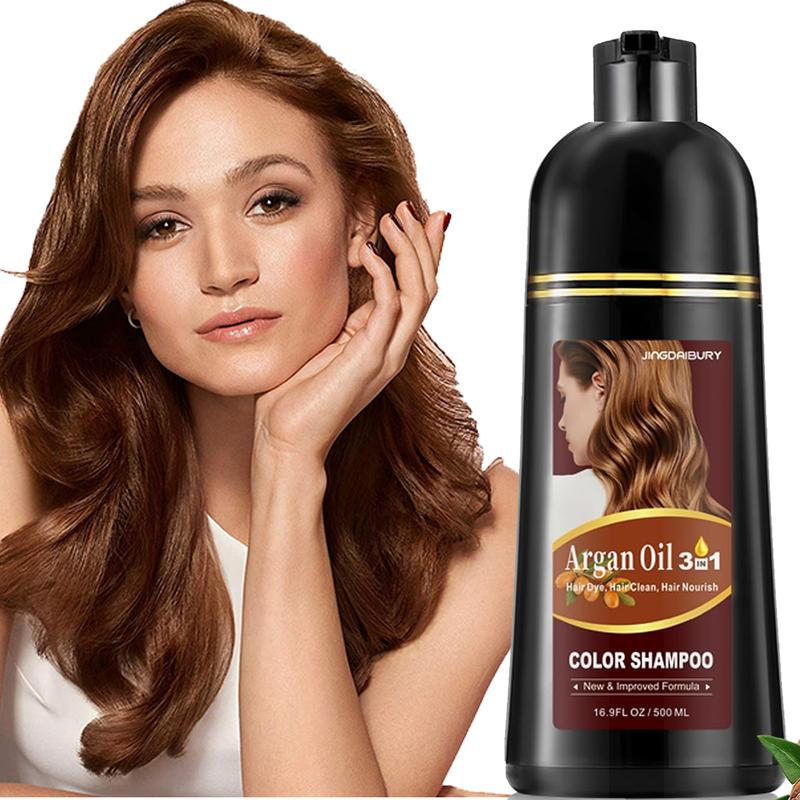 Blonde Brown Hair Dye Shampoo,3 in 1 Argan Oil Color Shampoo Hair Dye for Women & Men, Magic Hair Color Shampoo for Gray Hair, Easy to Use, 500Ml Haircare hair dye shampoo