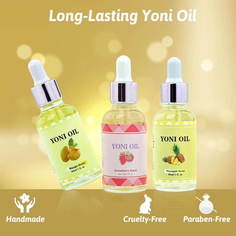 3 Packs Yoni Oil for Women,  Feminine Oil Intimate Deodorant for Women, Eliminates Odor and Ph Balanced, Feminine Serum Made with Pure  Essential Oils (1 fl oz 30 ml)