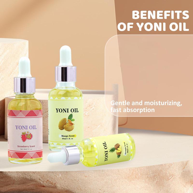 3 Packs Yoni Oil for Women,  Feminine Oil Intimate Deodorant for Women, Eliminates Odor and Ph Balanced, Feminine Serum Made with Pure  Essential Oils (1 fl oz 30 ml)