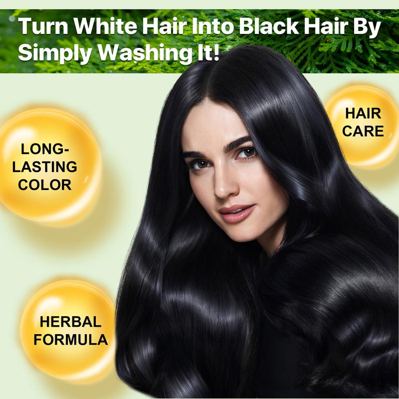 Yecuce Herbal Ingredients Hair Color Shampoo for Gray Hair Coverage - Black Or Coffee Hair Dye Shampoo 3 in 1 for Women Men Grey Hair (500ml)