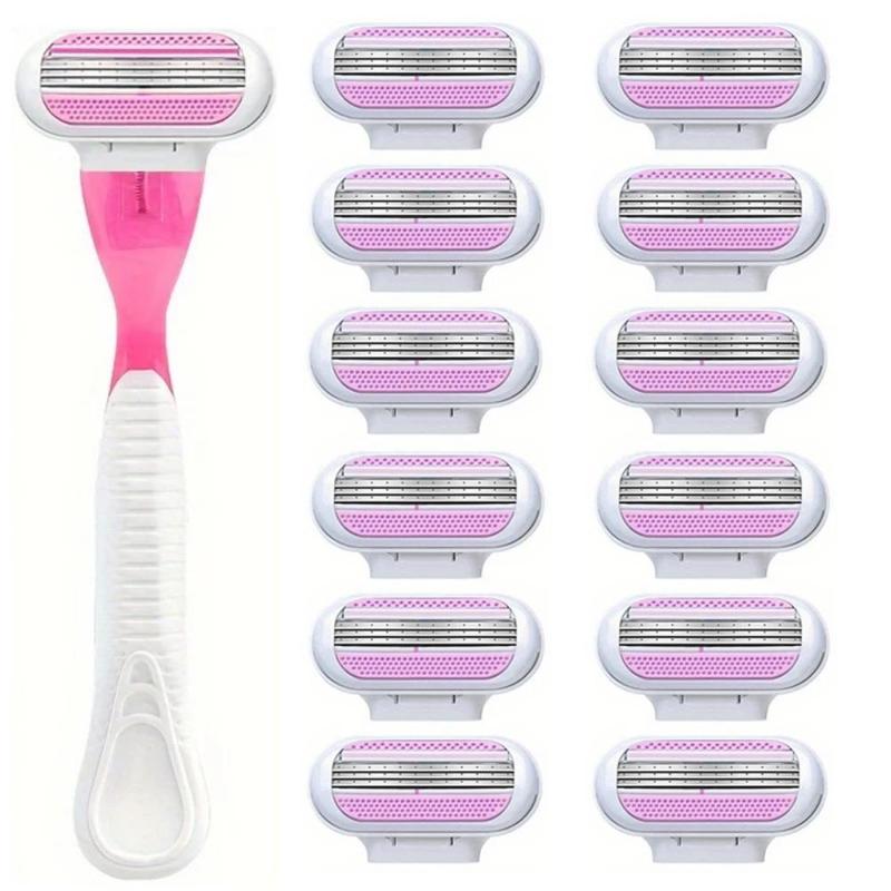 Women's Safety Razor Blades, Face Leg Armpit Razor with Repalcement Blade, Women Beauty Bikini Hair Removal Razors Shaving Set, Razors for Women, Christmas Gift