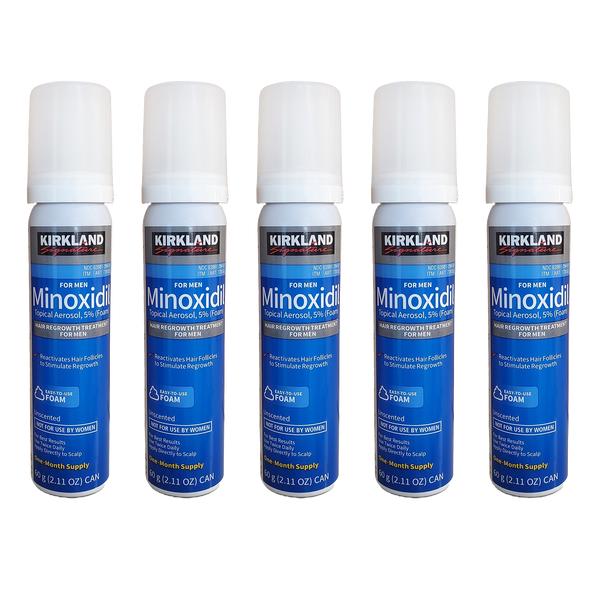 Kirkland Signature Minoxidil 5% Foam for Men Hair Regrowth Treatment, 1 to 6 Months, Hair Care Comfort, Regrowth Solution