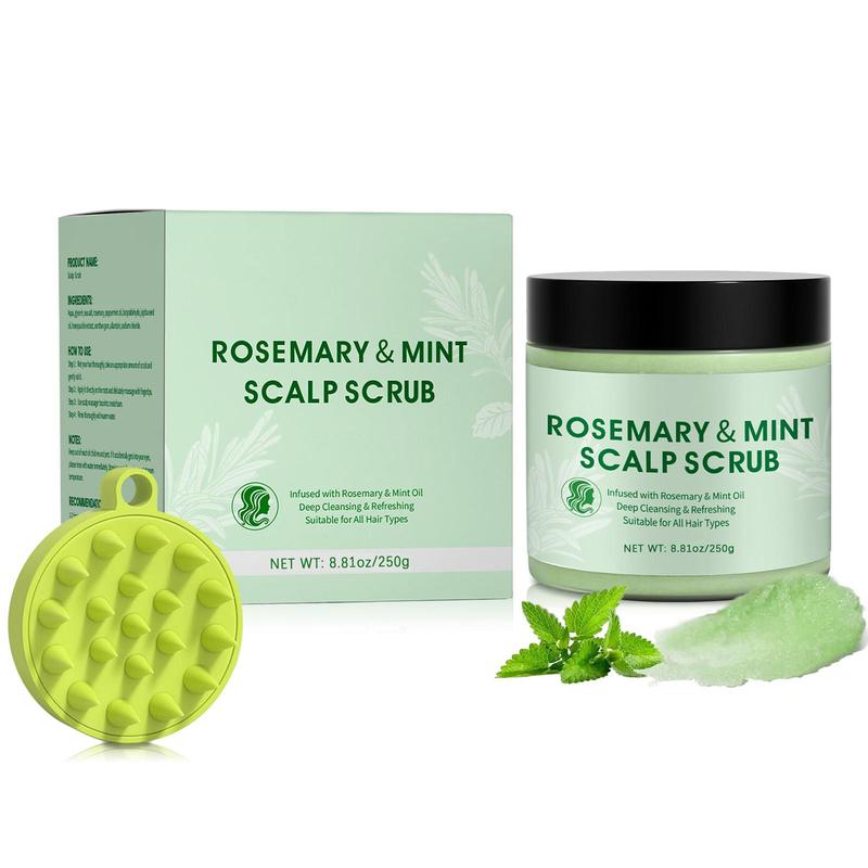 Rosemary & Mint Scalp Scrub, 1 Count Scalp Exfoliator Scrub for Build Up, Beauty & Personal Care Hair Scalp Massage Cream