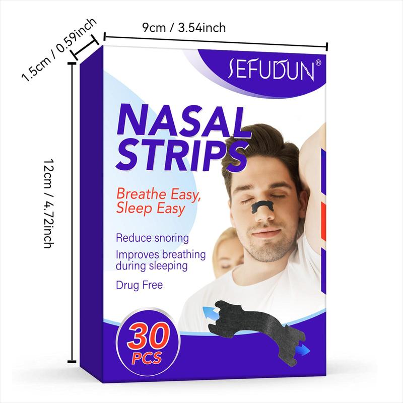 Nasal Strips, 30pcs box Durable Multi-functional Nasal Dilator, Sleep Nose Mask, Relieve Nasal Congestion, Snoring, Breathe More Smoothly