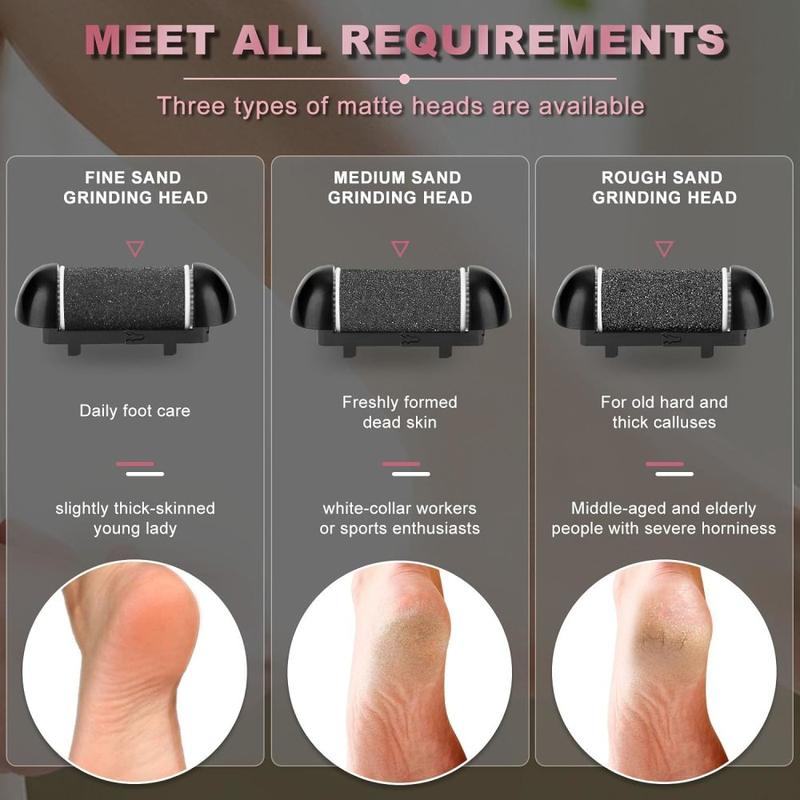 Experience the 2025 Upgrade：Rechargeable Waterproof Electric Foot Callus Remover - 17-in-1 Professional Pedicure Kit with 3 Roller Heads for Hard Skin