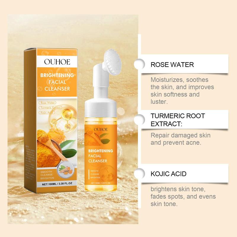 Turmeric Brightening Facial Cleanser, 1 Box 2 Boxes Gentle Cleansing Facial Skin Care Product, Moisturizing Facial Skin Care Product for Women & Men