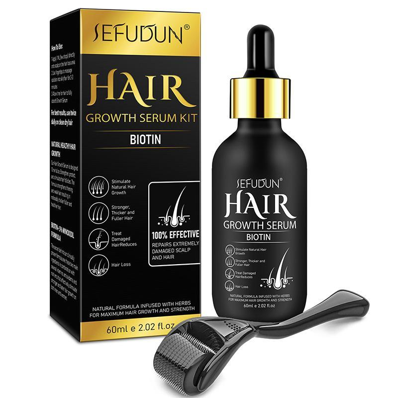 Serum with Micro Needle Roller, 1 Box  Comfort Hair Thickening & Lengthening Serum, Men and Women Hair Care Product