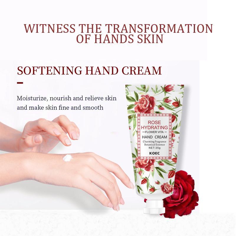 Rose Coconut Natural Essence Hand Cream, Moisturizing Hand Lotion, Nourishing & Hydrating Hand Cream For Women & Girls