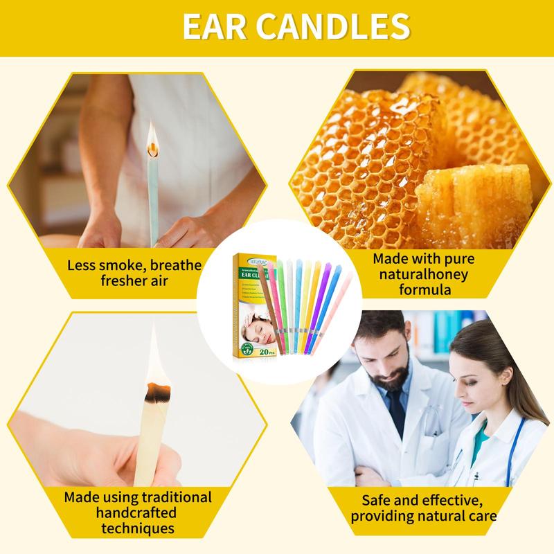 Wax Ear Candle, 20pcs set Ear Cleaning Candle, Ear Wax Removal Tool for Women & Men, Ear Care Product for Daily Use