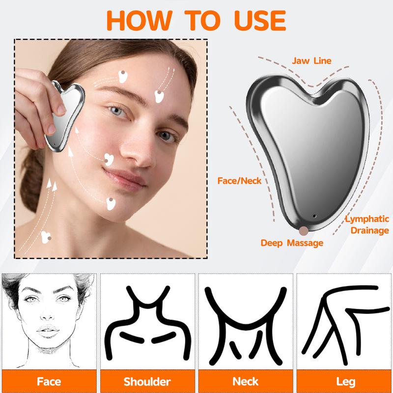 Terahertz Gua Sha Facial Tools Stone for Enhanced Lymphatic Drainage, Reduced Puffiness, Relieved Facial Tension – 100% Natural Terahertz Stone Gua Sha Skincare Contour