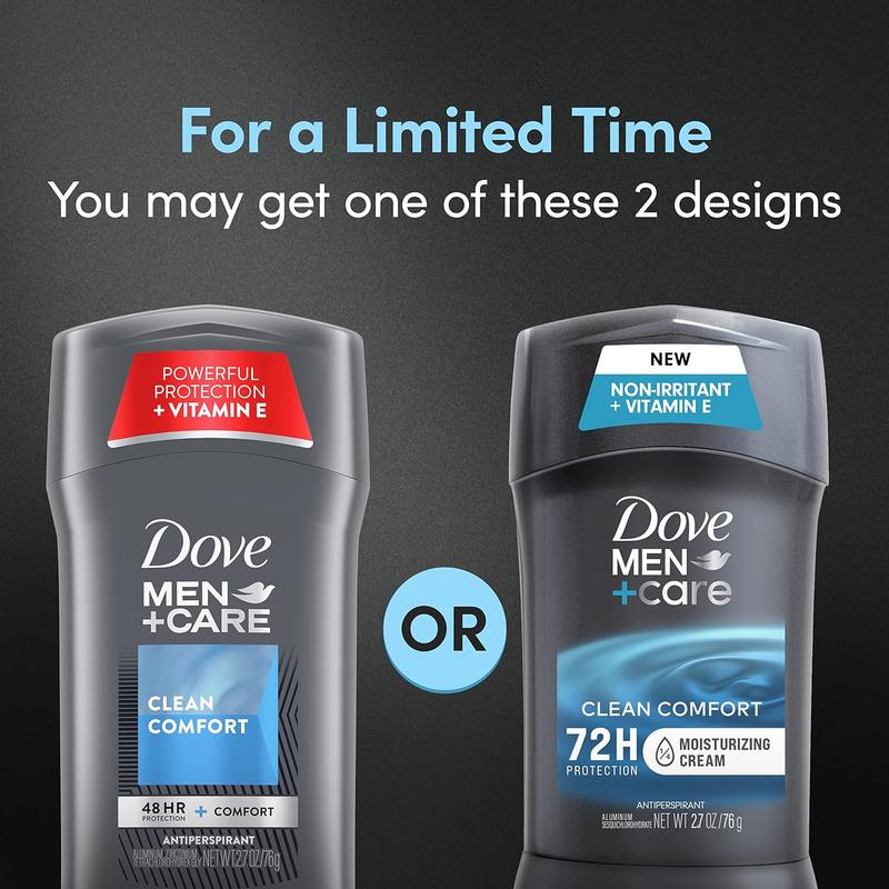 DOVE MEN + CARE Antiperspirant Deodorant Stick Clean Comfort Twin Pack 72-Hour Sweat & Odor Protection Antiperspirant for Men With 1 4 Moisturizing Cream 2.7 oz