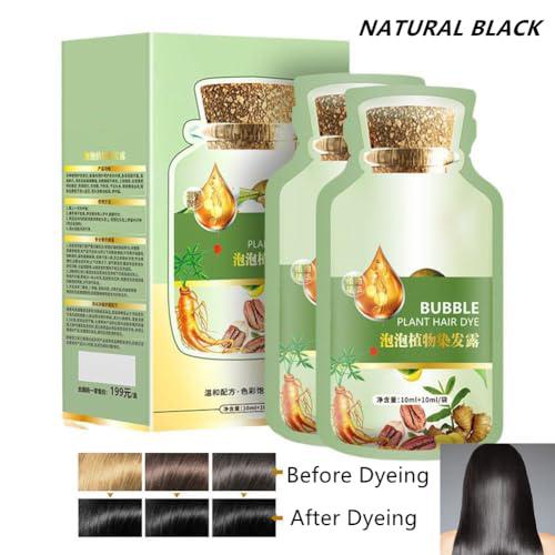 Natural Plant Hair Dye, New Botanical Bubble Hair Dye 20ml 10Packs Box for Grey Hair Color Bubble Dye, Color Conditioner Shampoo