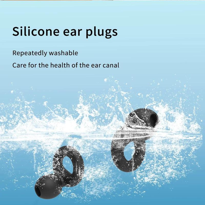 Silicone Ear Plugs with Box Reusable, 3 Pairs Ear Tips XS S M L For Swim, Work, Motorcycle, Sleep