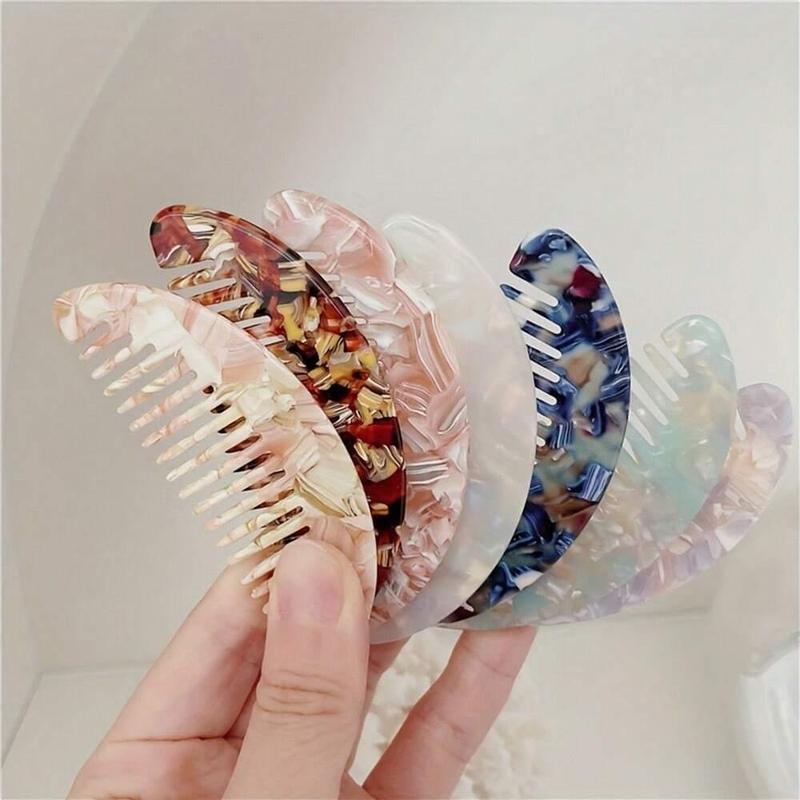 Mini Portable Detangling Hair Comb, 1 Count Wide Tooth Flat Hair Comb, Non-handle Design Hair Comb for Normal Hair, Gentle on Hair