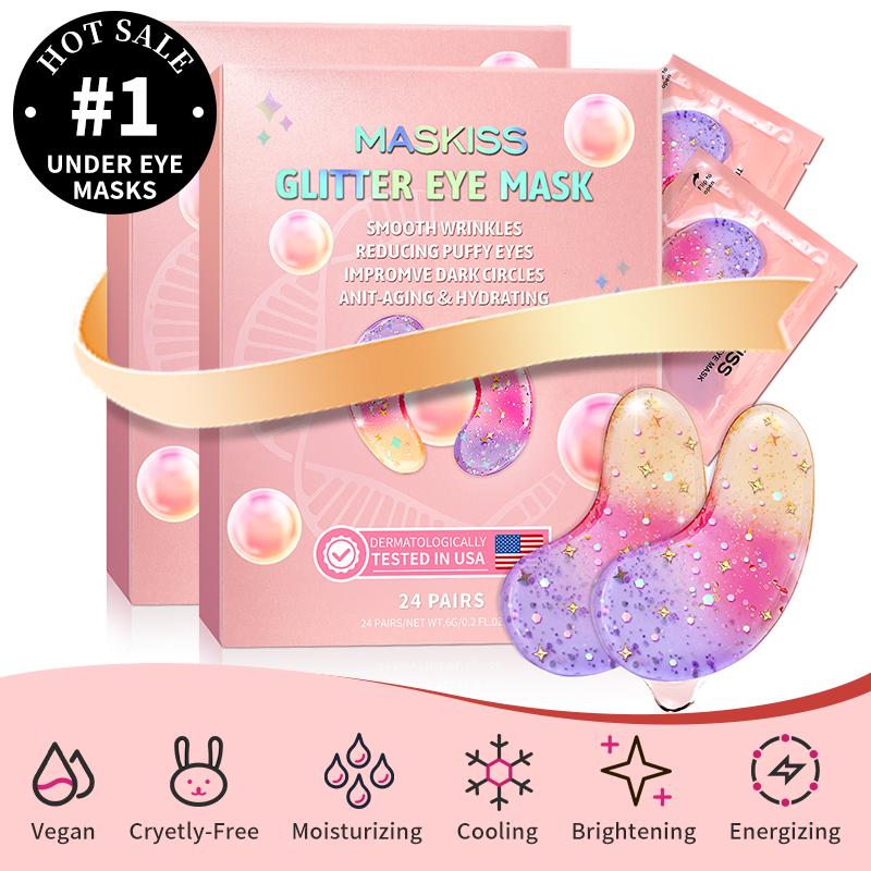 MASKISS  Collagen Eye Mask, Moisturizing Eye Mask, Hydrating Under Eye Patches for Puffy Eyes and Dark Circles