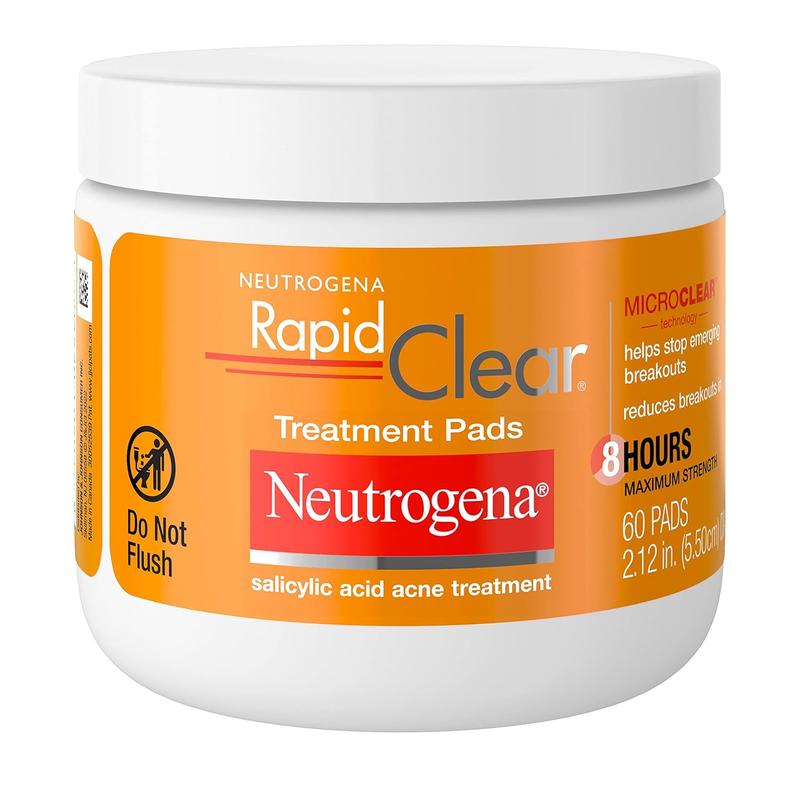 Neutrogena Rapid Clear Maximum Strength Acne Face Pads, for Acne Prone Skin, Salicylic Acid Treatment to Help Fight Breakouts, Oil-Free Facial Cleansing Pads with 2% Salicylic Acid Treatment, 60 Count No brand