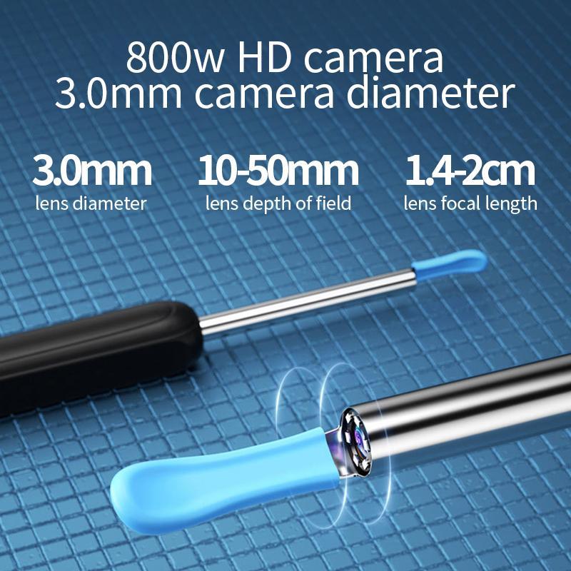 Ear Wax Removal Tool, 1 Set High-resolution Camera with 360° Angle Of View and 6 Led Lights, Allow To Clearly See Every Corner Of Ear Canal,