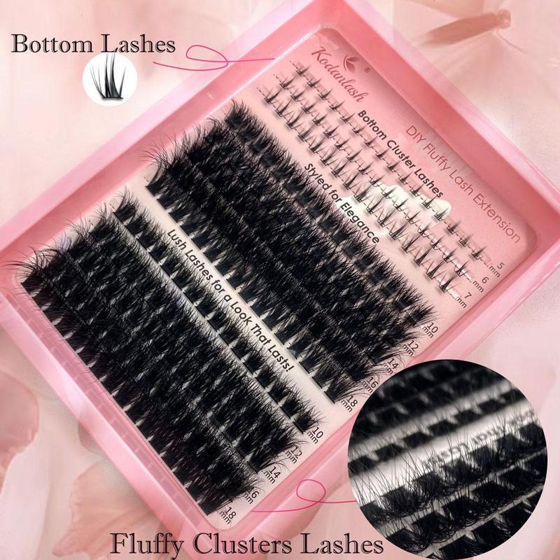 DIY Lash Clusters Eyelash Extension Kit, 1 Set Mixed Length Individual False Eyelashes & Bottom Lashes, Eyelashes Extensions, Professional Eye Makeup Accessories for Women, Christmas, Christmas Gift