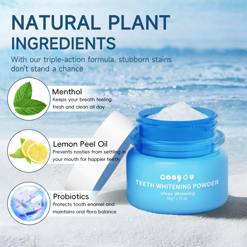 Teeth Whitening Powder Remineralizing Tooth Powder Instant Teeth Whitening Mint Flavor Teeth Whitener Toothpaste Powder for Tooth Stain Removal