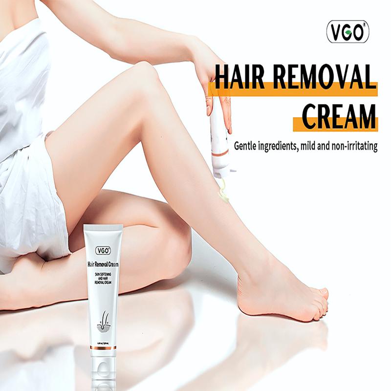 VGO Hair Removal Cream for Women and Men, once taken off, is clean and universal all over the body, mild depilation,120ml 4.06oz Body Care Smooth Cosmetic Wax Gentle Jojoba Sensitive Comfort bodyhair bleach