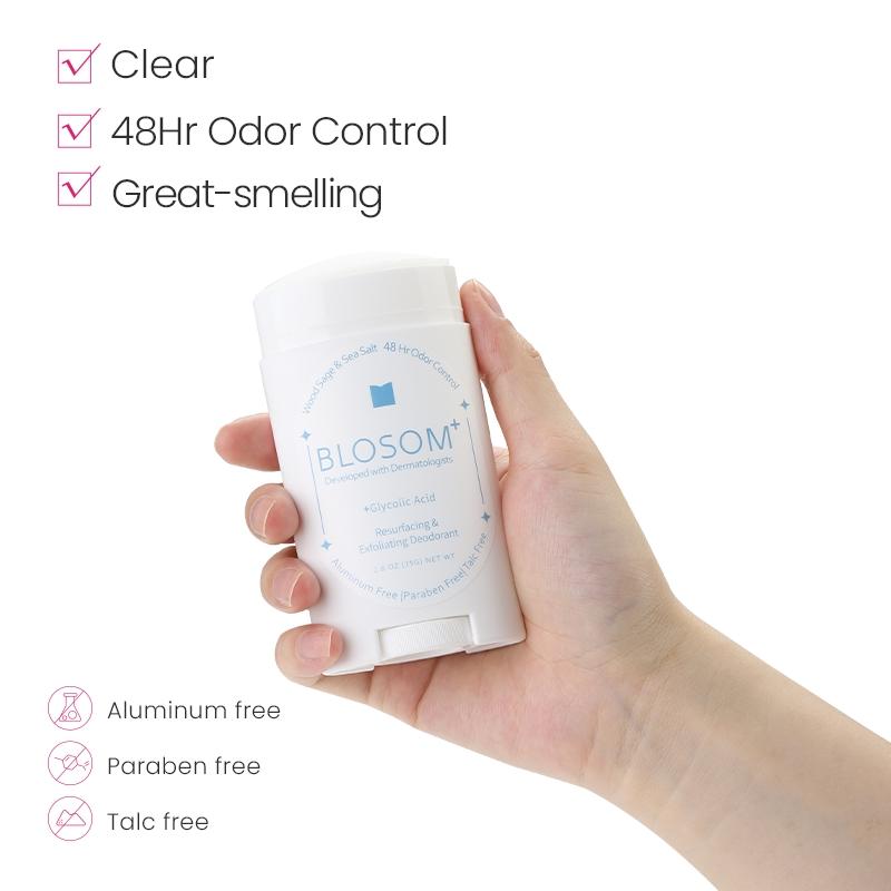 Dermatologist-developed Exfoliating Brightening Deodorant with Glycolic Acid and Kojic Acid for 48-hour Odor Control and Hyperpigmentation, Aluminum Free Paraben Free Talc Free Cosmetic Cleanser Comfort Body Care