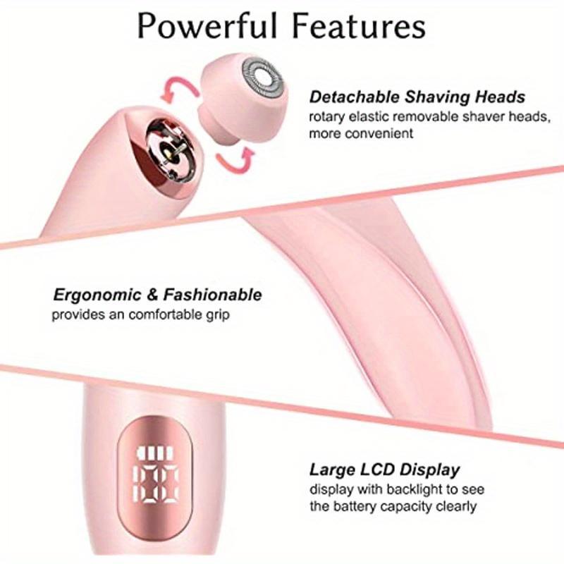 2 in 1 Electric Shaver for Women, 1 Box Rechargeable Hair Removal Tool for Women's Pubic Hair Legs Face, Wet & Dry Use Bikini Trimmer for Women